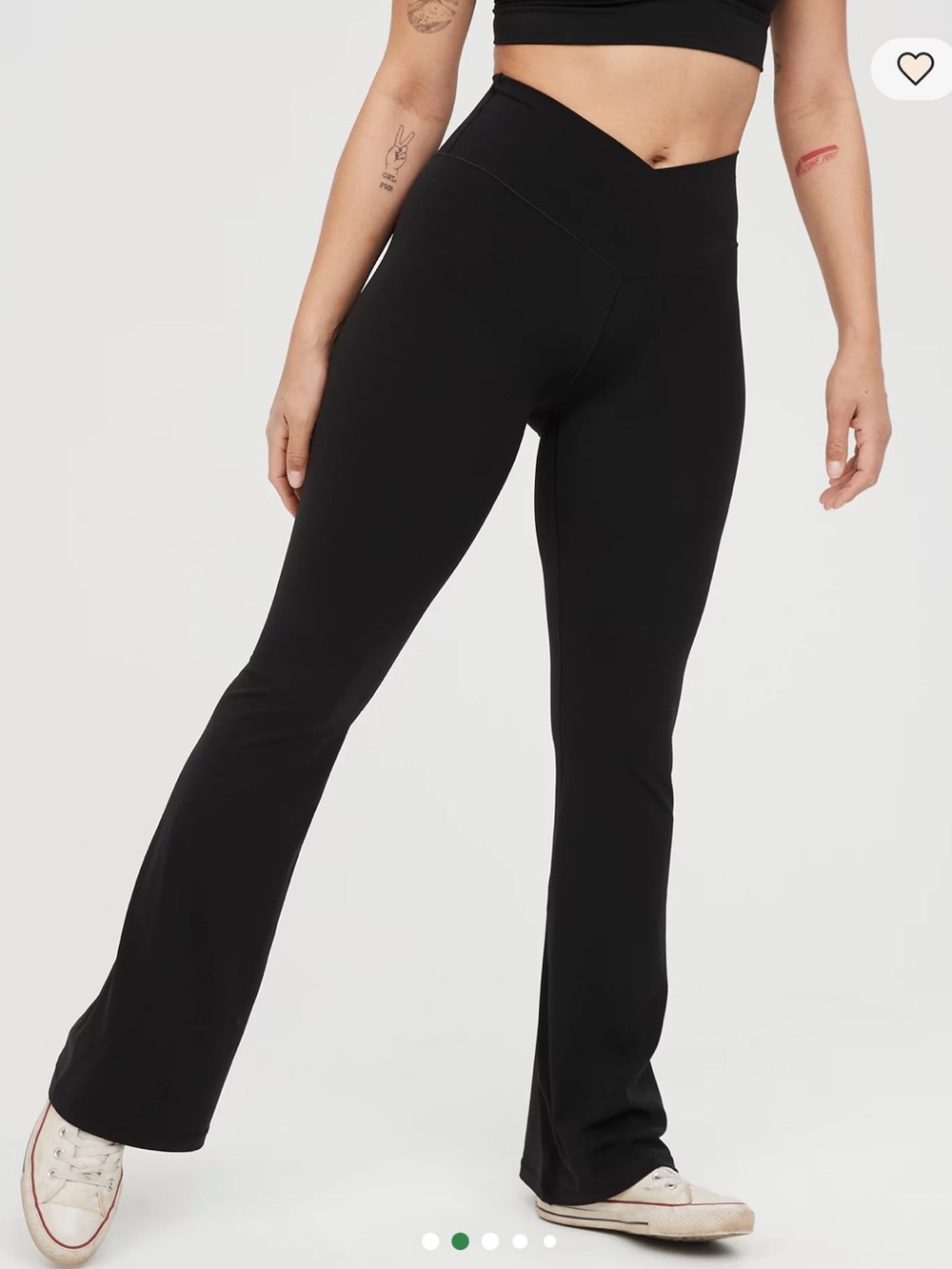 aerie Black V-Waist Flare Leggings